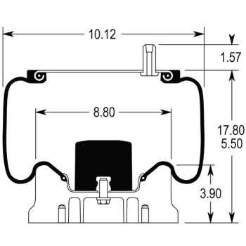 Air Spring Assembly - Reyco 23 Artu 15" to 17" / Trailer